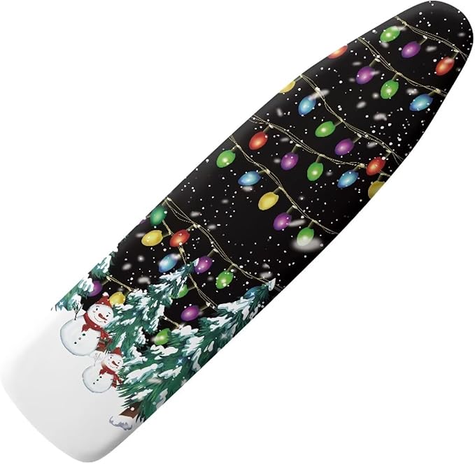 GLENLCWE Christmas Style Ironing Board Cover Full Size Heavy Duty Iron Pad Cover Farmhouse Iron Board Cover with Hook and Loop,Easy to Install Christmas Decorations