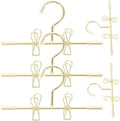 Luxshiny Mini Doll Clothes Hangers 5 Pcs Metal Wardrobe Accessories for Doll Dresses Shirts Pants Display 2.95In Durable Miniature Hangers for Dollhouse Decor