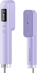 Travel Steamer for Clothes, 100-240V Dual Voltage Handheld Steamer & Iron 2-in-1, Digital Display, 20s Heat Up, Auto Shut-Off, Worldwide Use for Home & Business Travel, Light Purple