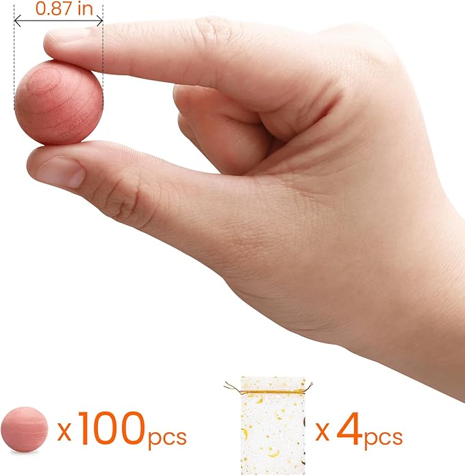Homode Cedar Blocks for Clothes Storage, 100 Pcs Cedar Balls for Closets and Drawers, Natural Fresh Cedarwood Chips Closet Freshener
