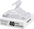 Baby Hangers 40PCS White Kids Hangers for Clothes Closet, Multifunctional Plastic Toddler Hanger for Children Infant Nursery Child Hanger - 11.4 Inch Design for Spacing Saving