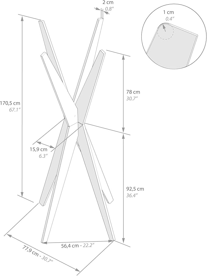 Mobili Fiver, Coat stand, Emma Ashwood Black, Made In Italy