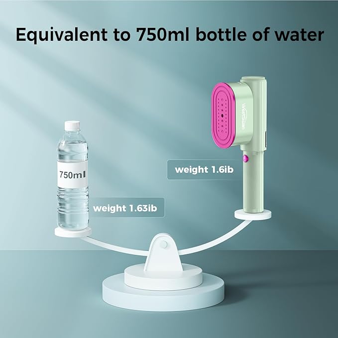 Travel Steamer For Clothes, Portable Garment Steamer with Rotatable Ironing Surface, 2 In 1 Iron ＆ Steam, Keep Your Clothes Wrinkle-free On The Go, Compact Clothes Steamer for Home and Travel