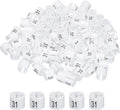 MECCANIXITY Clothes Hanger Marker Colored Hanger Sizer Garment Markers Tag (Number 31, White) for Garment Clothing Color Coding, Pack of 100 Pcs