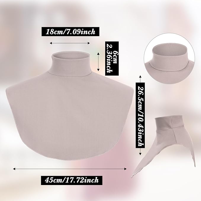 Turtleneck Dickey Extra Large Fake Collar Detachable Dickey Collar Half Mock Turtleneck for Men Women