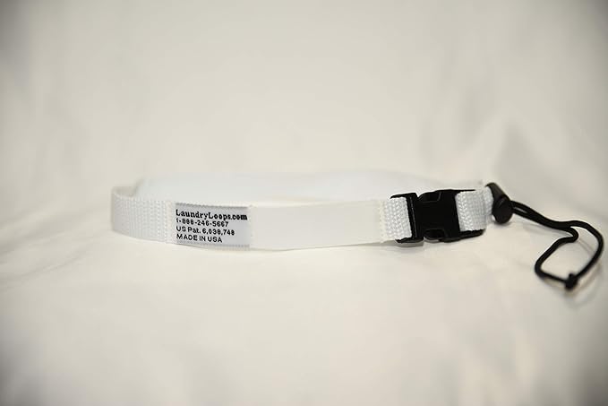 Laundry Loop with Sock Snare, Premium White Laundering Strap