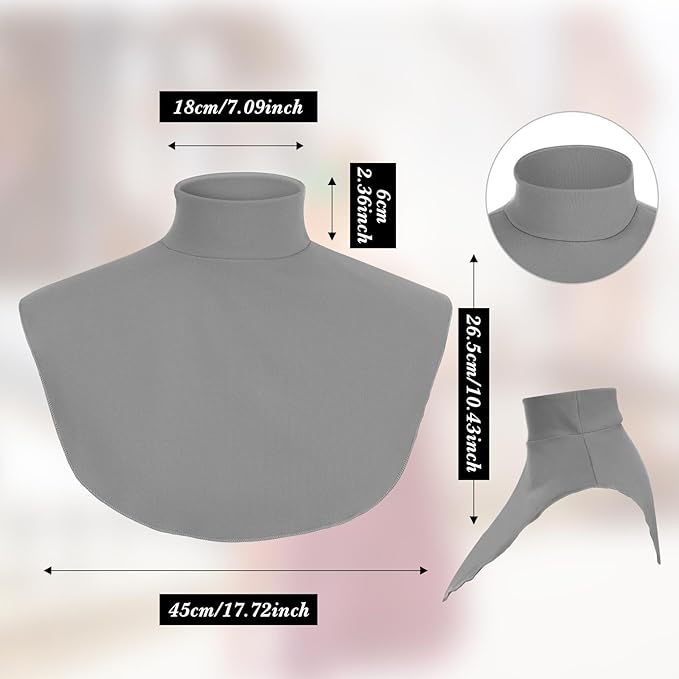 Turtleneck Dickey Extra Large Fake Collar Detachable Dickey Collar Half Mock Turtleneck for Men Women