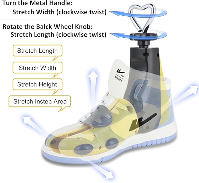 2PCS Professional Boot Shoe Stretcher Wide Feet for Men Women, Shoe Expander Widener Adjustable Length & Width