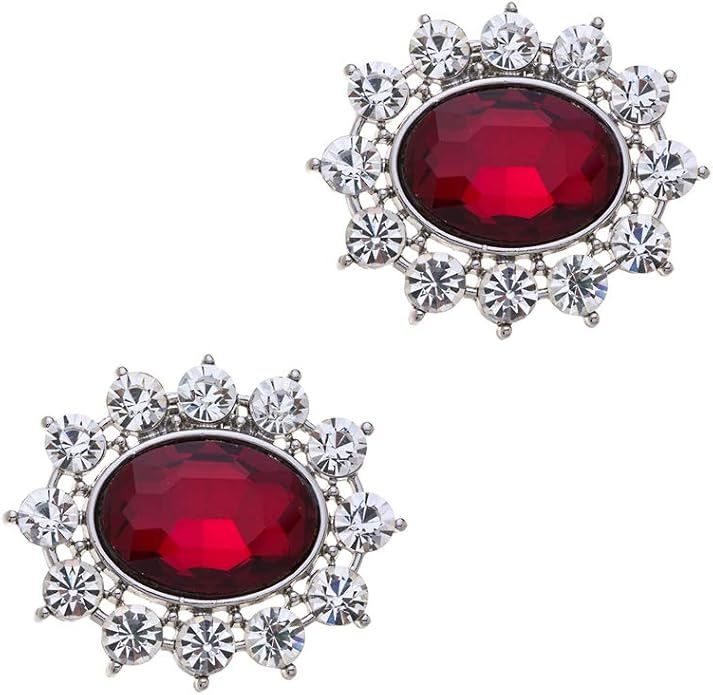 Ruihfas 2Pcs Sparkly Removable Oval Egg Shape Crystal Shoe Clips Accessories for Women Bride Wedding Prom Party Shoes Decoration