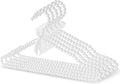 Linkidea 5 Pack Pearl Beaded Clothes Hangers, Plastic Elegant Clothes Dress Pants Hanger, Closet Coat Storage Organizer Standard Hangers (White)