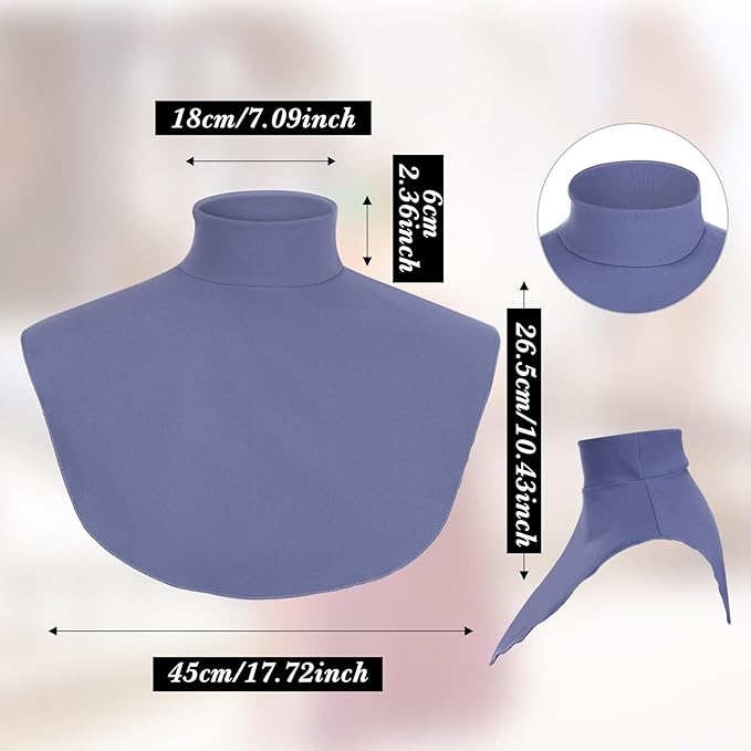 Turtleneck Dickey Extra Large Fake Collar Detachable Dickey Collar Half Mock Turtleneck for Men Women
