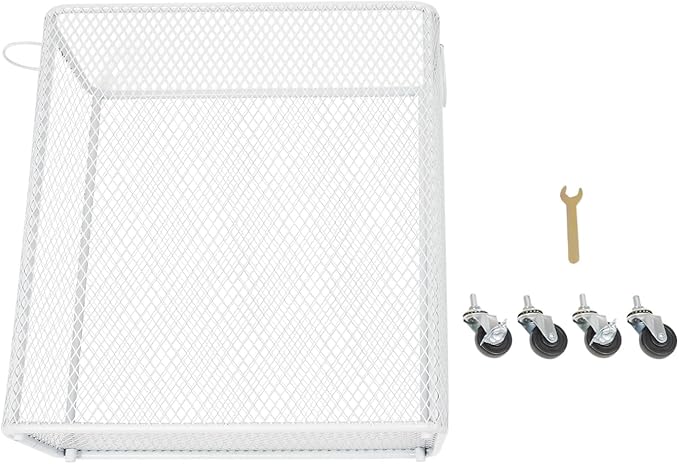 Wire Metal Rolling Laundry Basket On Wheels,Mesh Wire Laundry Basket Storage Cart for Bathroom Bedroom Dirty Clothes Storage (H)