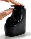 Ceramic Lotion Dispenser - 12 oz Bathroom Hand Pump Dispenser Hand Dish Soap Dispenser Bottles Black Pump Dish Liquid Dispenser for Kitchen… (Ceramic, Black Lotion with Sponge)