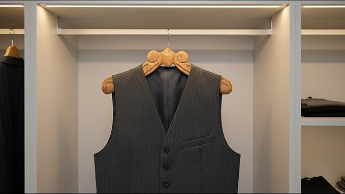 Handmade Vintage Wooden Wedding Suit Jacket Tuxedo Shirt Coat Clothes Hanger for Groom & Bridal Wedding Dress Non Slip Smooth Finish Swivel Hook Bridal Shower Party Favor Gift Ideas