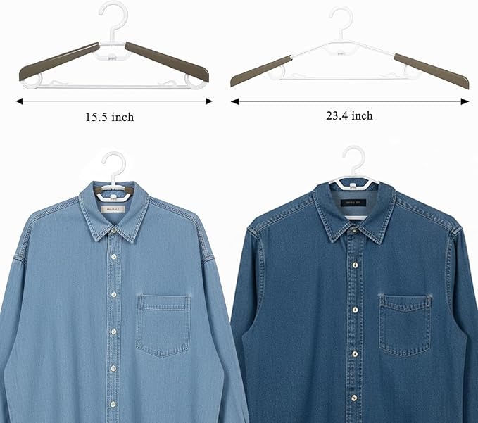12 Pack Plastic Clothes Hangers,Non Slip Slim Hangers for Closet, Space Saving Clothes Hangers with Pads, Easy Slide Shirt Pant Scarf Hangers for Bedroom Wardrobe