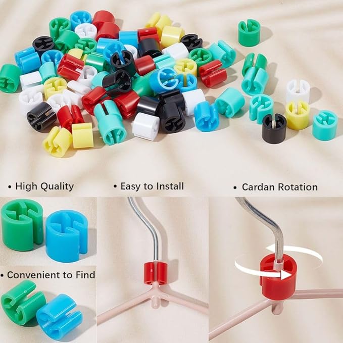 GORGECRAFT 210Pcs 7 Colors Clothes Hanger Markers Blank Tags Plastic Garment Hanger Size Markers Assortment Kit Fit 9.5mm Rod for Clothing Snap Number Labels Accessories Color Coding with Storage Box