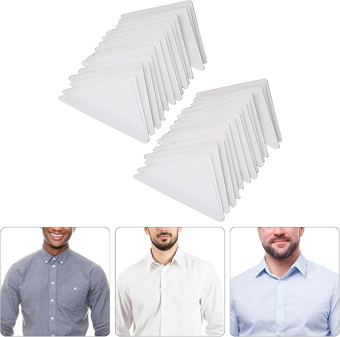 Pack of 30 Collar Stays Collar Shaper Sticker for Shirt Adhesive Strips to Keep Collars Stand Collar Fixation Pad,Meet Your Daily Needs, a Good Present to Share with Your Family and Friends