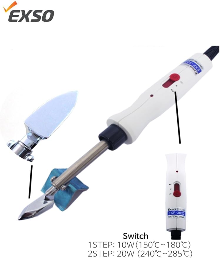 EXSO RIGID MINI IRON for smoothing filament, pet clothes, tape bonding, sneaker silicone, clothes silicone, coffee paper filter crimping.