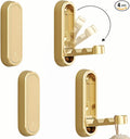 Foldable Wall Hooks Heavy Duty Zinc Alloy Folding Coat Hook Wall Mounted, Space-Saving Flip Down Hook for Bathroom Entryway Closet, Gold Walls Hooks for Hanging Coat Towels Hat Bag Keys Plants（4PCS）
