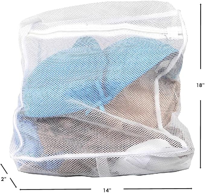 Laundry Bag For Washing Machine, (White), By Home Basics | Lingerie Mesh Laundry Bag With Zipper | Washer Bags For Laundry and Travel
