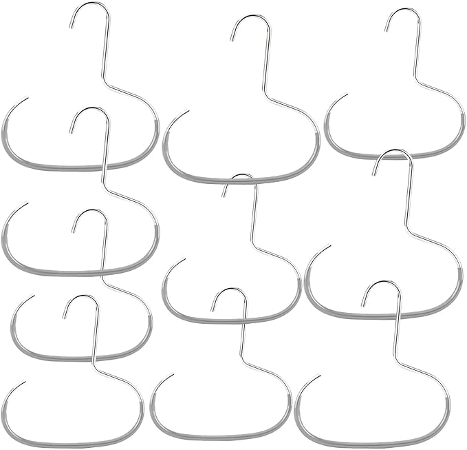 Durable Steel Hangers Maximize Closet Space with Versatile Storage, Hat Organizer Durable Stainless Steel, Durable Steels Hangers for Caps, Ties, Scarves, Clothes (Gray,10pcs)