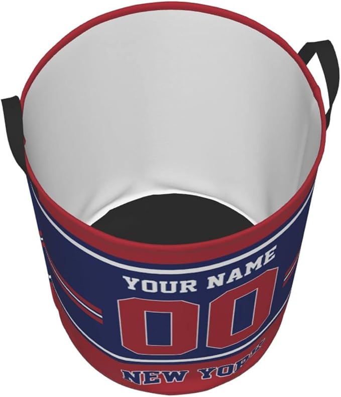Custom New York Laundry Hamper Personalized Laundry Basket Customized Name And Number Collapsible Storage Basket for Bedroom Bathroom Living Room Gifts