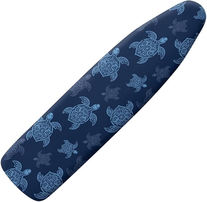 Sea Turtle Full Size Ironing Board Cover Scratches-Proof Heat Reflective Premium Fabric Cover with Cozy Nose Pocket Suit for Extra Wide 15 x 54 Ironing Boards Decor