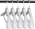 DEDU Suit Hangers for Men 10 Pack, White Coat Hangers Wide Non Slip Width 17.7", Thick Plastic with Pants Bar & Metal Hook
