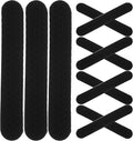 LOGOFUN 100pcs Non Slip Hanger Grips Wood Silicone Adhesive Clothes Strips Clear Rubber Hanger Holder for Home Decor - Black, 1.7X0.3X0.04in