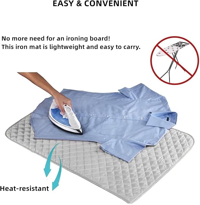 Ironing Mat for Table Top, Magnetic Ironing Mat Blanket Laundry Pad, Portable Ironing Board Cover, Foldable Heat Resistant Ironing Pad Cover for Washer Dryer 33X19 Inch