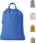 LFH Home Cotton Canvas Large Laundry Bag with Handle, Heavy Duty Drawstring Closure Washable Laundry Bags, School Travel, Home, Hotel, College Dorm, Organizer Sack, Toys Clothes 28x36-Sky Blue