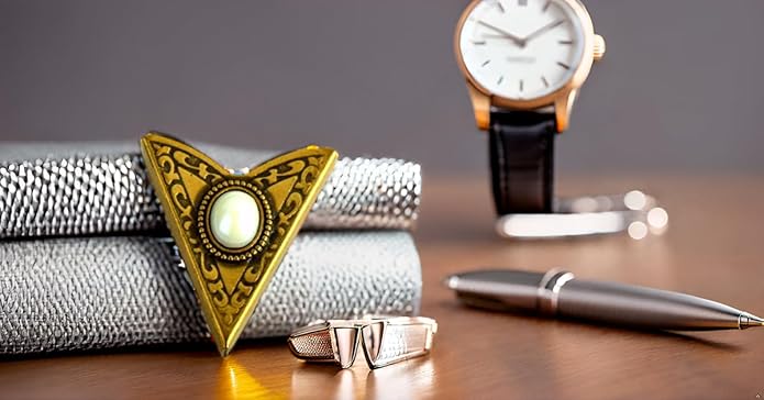 White Stone Collar Tips - Silver Finish - Western Collar Tip - Dress Shirt Collar Stays - Collar Stays for Men & Women