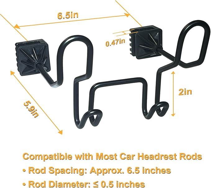 Hard Hat Holder for Truck Seat - Work Truck Accessories for Hard Hat & Safety Vest,Car Back Seat Headrest Hooks for Men (2 PCS-upg)