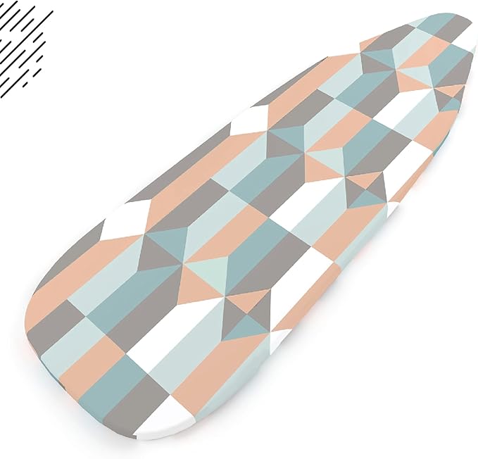 Encasa XO Ironing Board Cover and Pad - Thick 4mm Felt, Heat & Scorch-Resistant, Fits X-Large Boards 54"x18", Elastic Bungee Cord Tightening, Easy Fit, Stain-Safe Dye, Blocks