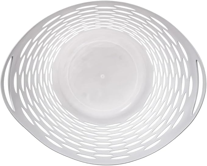 3 Pack Mind Reader Plastic Laundry Basket, 2.2 Bushel （17.5" x 26"）Large Capacity Dirty Clothes Laundry Hamper, Flexible Round Wicker Hamper with Reinforced Rim and Integrated Handles, White