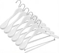 DEILSY™ White Suit Hangers for Men with Non-Slip Pants Bar & 360° Swivel Hook - Smooth Finish Wooden Coat Hangers, Heavy Duty Wooden Hanger – Pack of 6