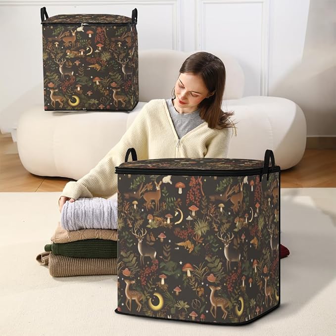 2pcs closet organizers and storage under bed,clothing blanket sweater sheet bedding comforter duvet quilt pillow toy storage bags with lids,dorm room essentials for containers 95L