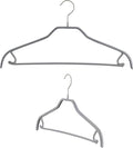 Mawa by Reston Lloyd Silhouette Non-Slip Space Saving Hanger with Skirt Hooks, Style 41/FRS, Set of 2, Silver