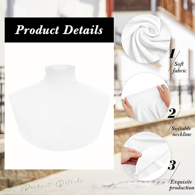 Turtleneck Dickey Extra Large Fake Collar Detachable Dickey Collar Half Mock Turtleneck for Men Women