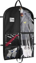 Zilink Black Dance Costume Bags Garment Bag 40 Inch for Dance Competitions with 5 Clear Zipper Pockets and Handles for Dance Competition Closet Storage