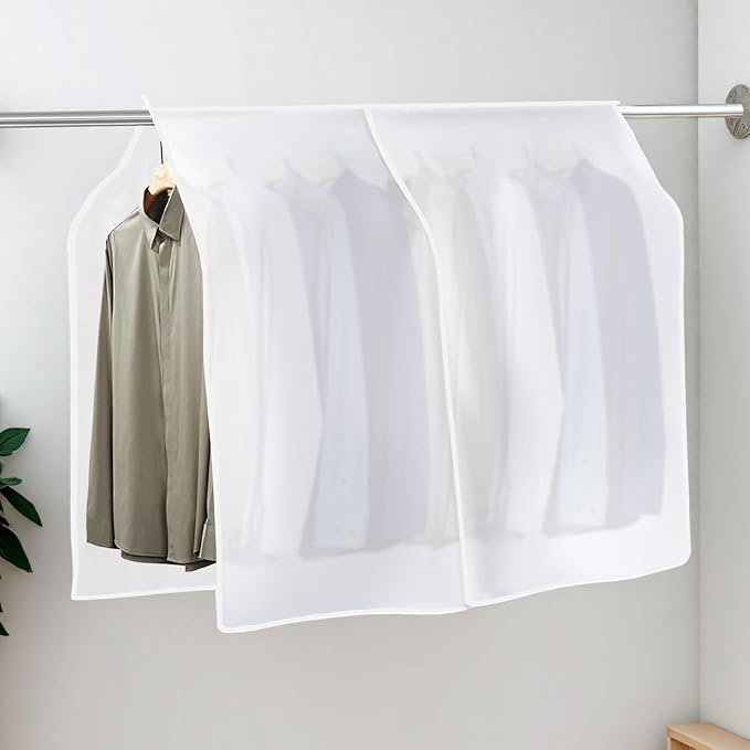 4 Pcs Clothing Rack Covers Dustproof Hanging Garment Bag Organizer Clothes Shoulder Rack Cover Closet Cover for Open Closet Garment Rack