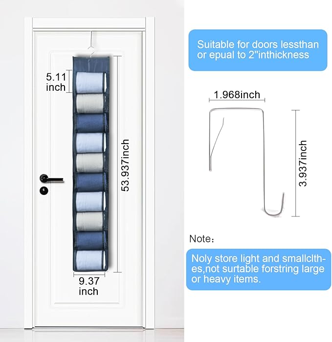Hanging Legging Organizer, Legging Storage Organizer, Legging Organizer for Closet, Yoga for Pants Jeans Organizer, Hung Behind The Door, Wardrobe, Hanger 20 Pockets Clothes Storage (Grey)