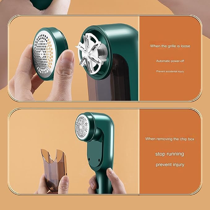 Digital Power Display Lint Remover, Fabric Shaver Rechargeable, Pill Remover Fabric Shaver for Clothes (Green)