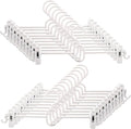 Tosnail 20 Pack Plastic Pants Skirt Hangers, 14 Inch Space Saving Hangers with Clips and Stackable and Strap Hooks, Cascading Hanger Closet Organizer - White