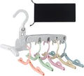 WaWacomp1PC Portable Folding Clothes Drying Rack and 5 Pcs Foldable Hangers which is a Great Combo for Travel, Hotels, Camping, with a Large Storage Bag