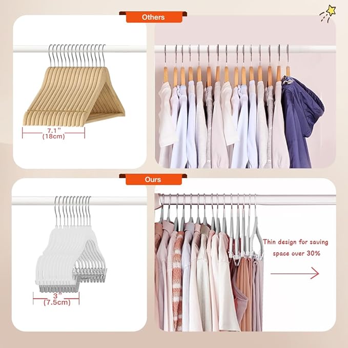 Stormix Baby Hangers - 14 Pack Non-Slip Heavy-Duty Kids Hangers for Shirts, Pants, Skirts, Dresses, Jackets, Coat (White)