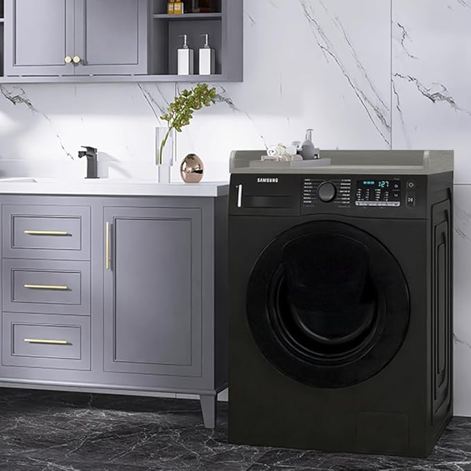 Washer Dryer Countertop Only, 27.5" x 27.5" Laundry Room Countertop for Folding, Washer and Dryer Countertop Single with Non-Slip Pads, Easy Install Washer and Dryer Topper with Edge Rails Gray