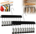 Legging Organizer for Closet, 2026 New Closet Organizer with 10 Clips, 360° Rotating Space Saving Hanging Clothes Organizer Hanging Rack for Holds 20 Leggings, Jeans, Hats, Shorts, Socks (2, Black)