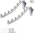 Folding Wall Mounted Clothes Rack, Wall Clothes Hanger Detachable Sturdy Swing Arm Coat Hanger Stainless Steel Clothes Hook Closet Rod Clothing Holder Drying Racks for Bathrooms Laundry Room, 2 Pack