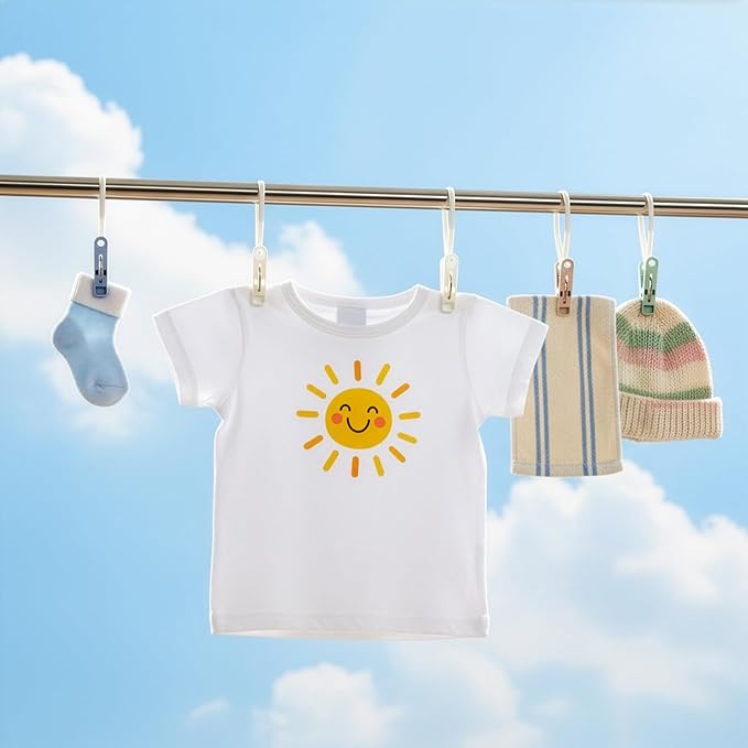 Frcctre 120 Pack Plastic Clothes Pins, Multi-Purpose Plastic Hanging Clips with Rope, Windproof Laundry Hooks Hanger Clips Clothespins Clothes Peg for Hanging Clothes Hat Towel Sock Gloves Photos